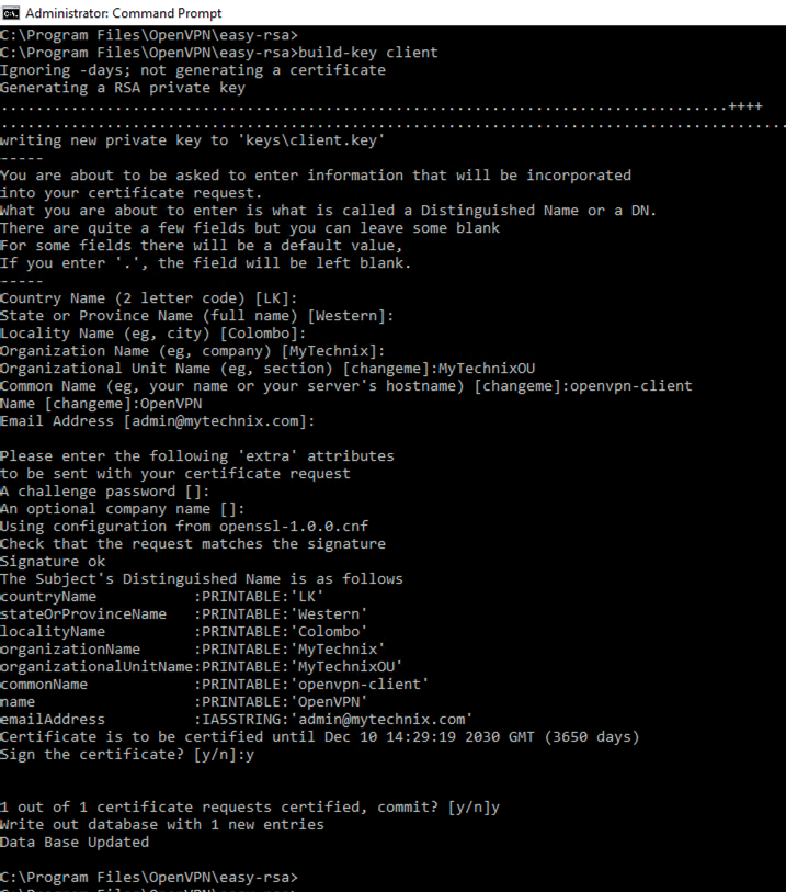 Create the Client Cert