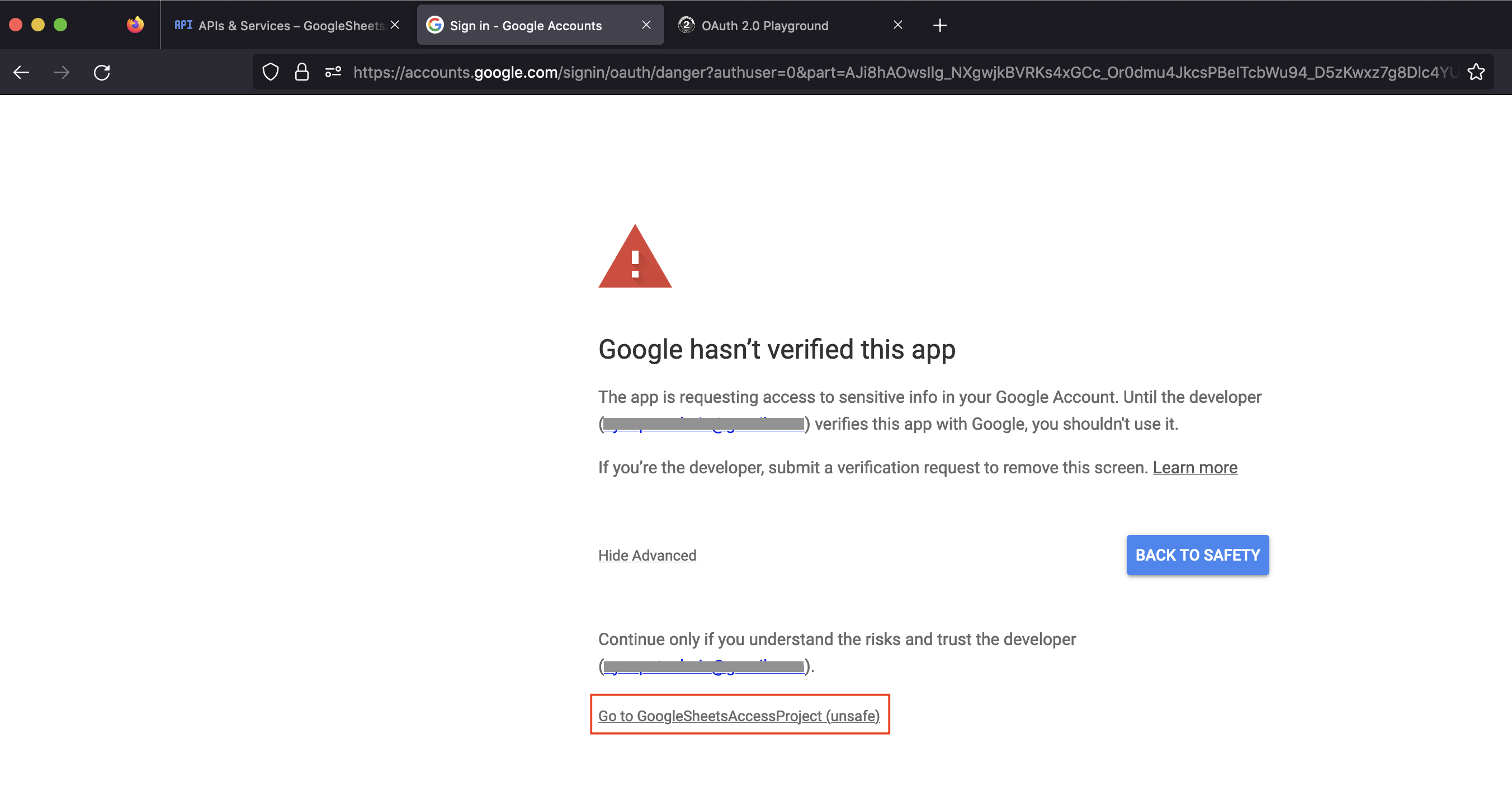 Error Messages API Connector for Google Sheets