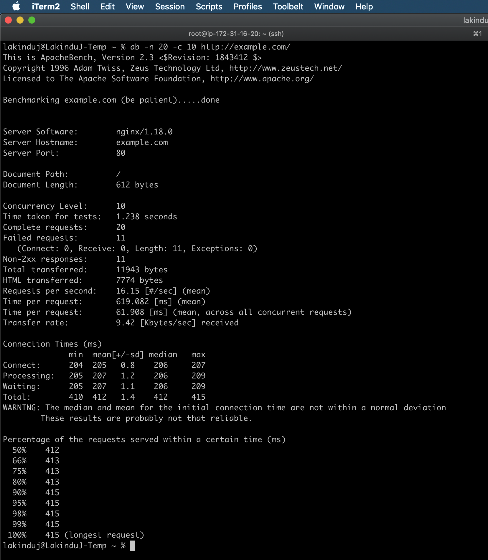 Apachec Benchmark Test