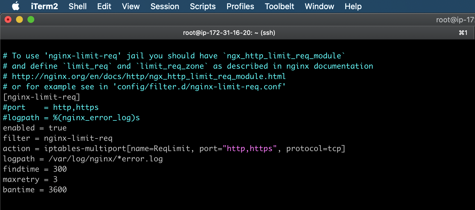 Fail2ban jail.local Config