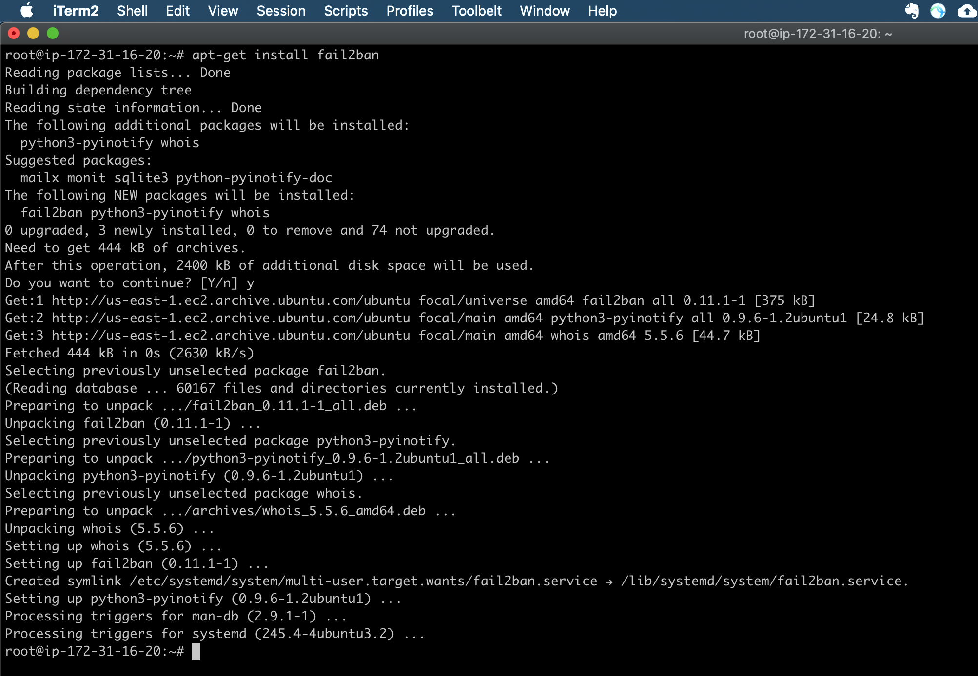 Install Fail2ban on Debian