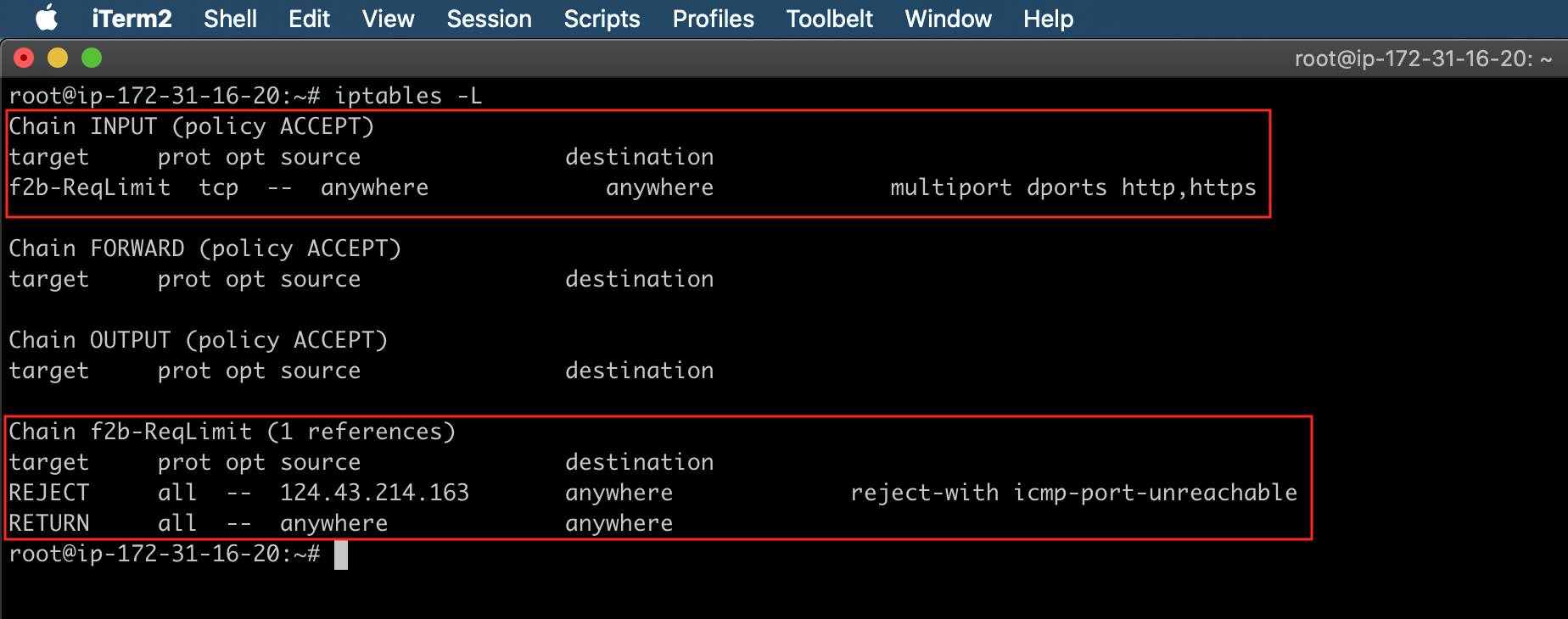 Iptables Output
