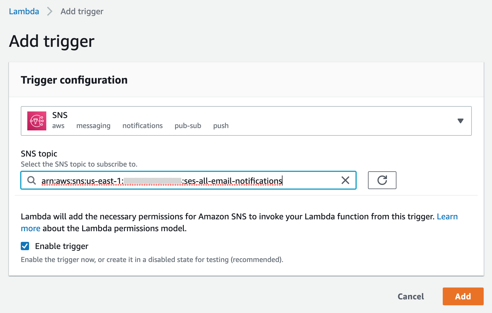Add Lambda Trigger