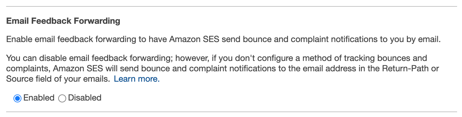SES Email Feedback Forwarding