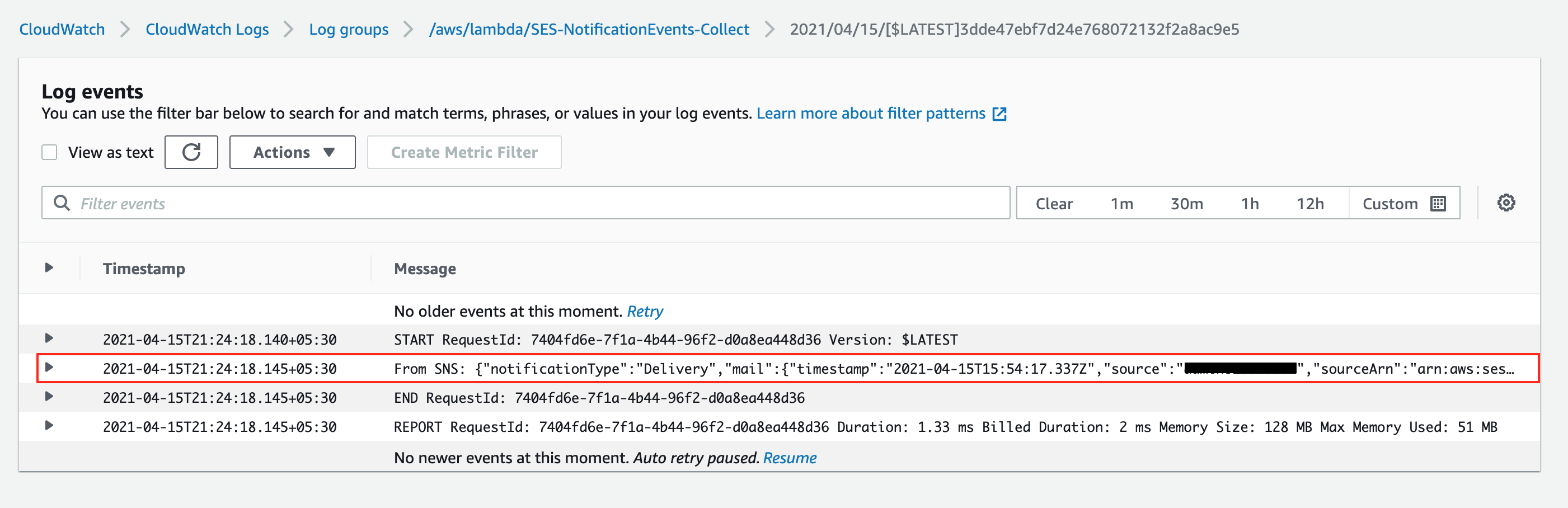 SES Log Events