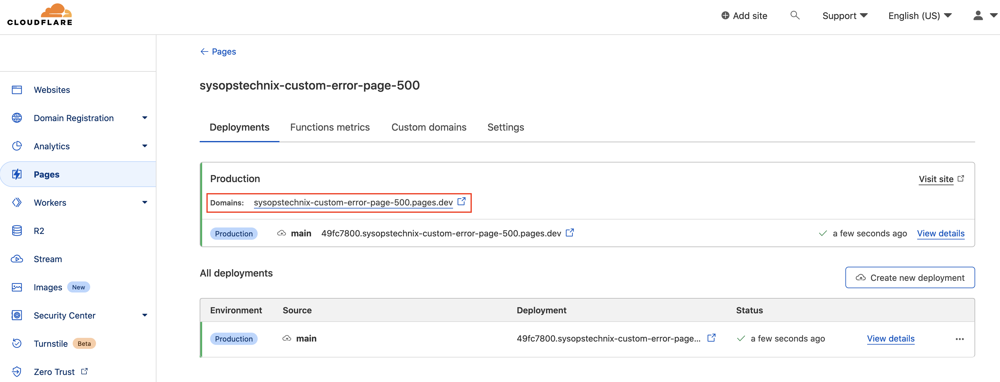 Cloudflare Page Summary