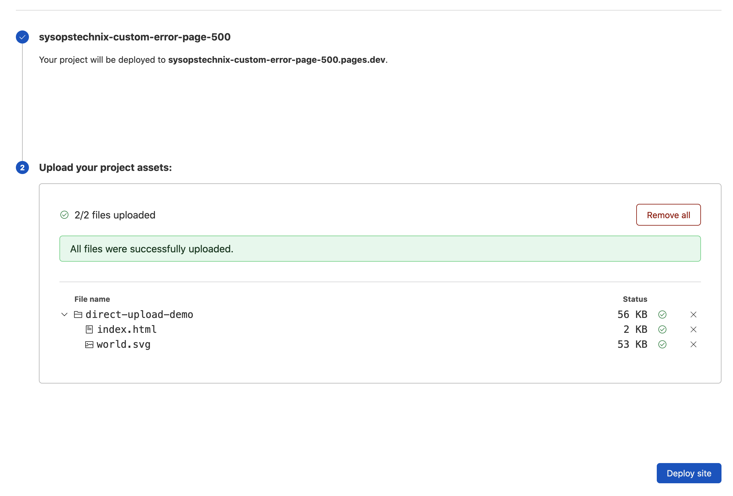 Upload Custom Page