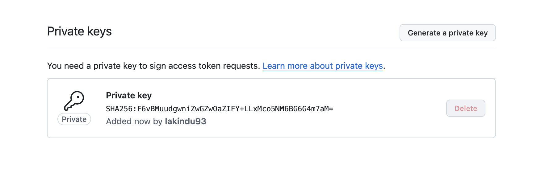 GitHub App Private Key Genaration