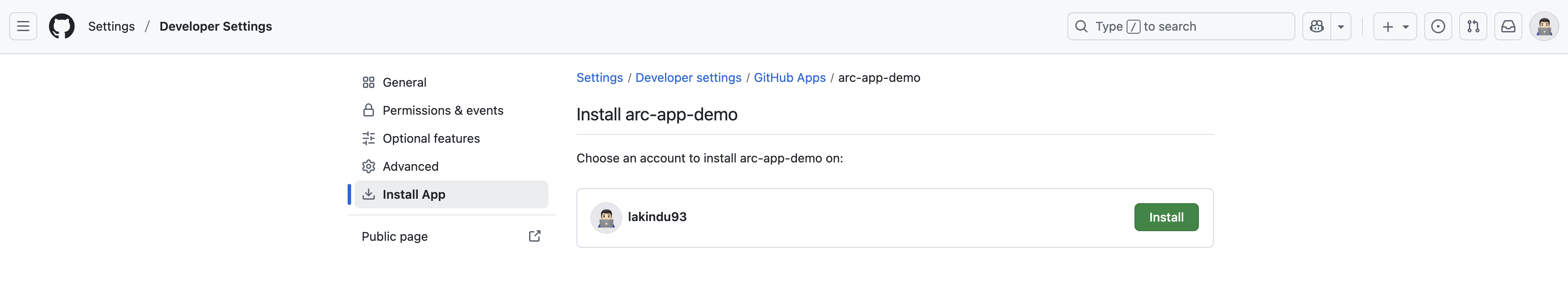 Install GitHub App