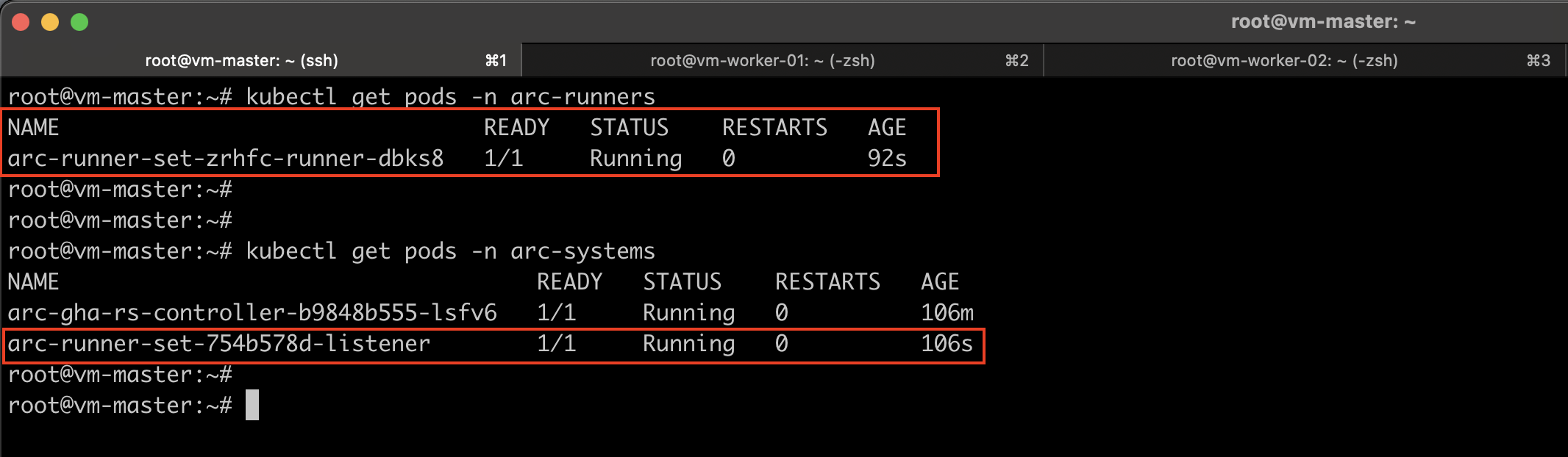 GitHub Action Runner Controller Status