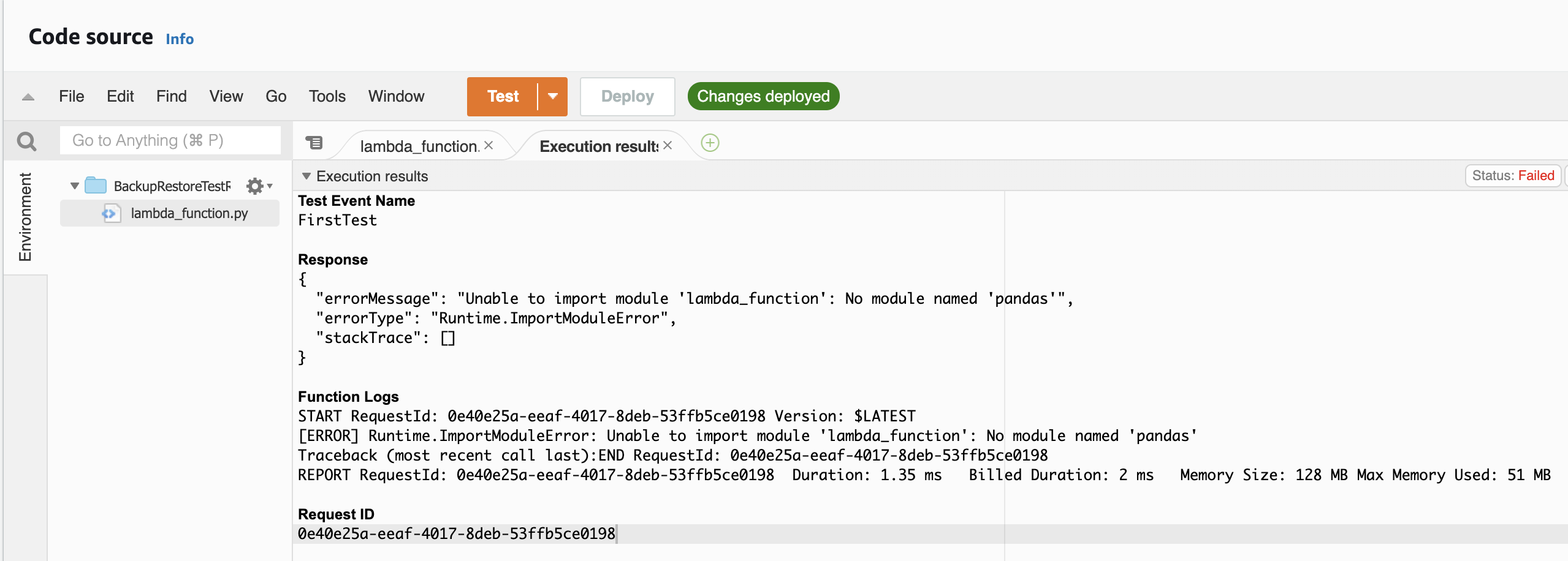 AWS Lambda Python Packages Error