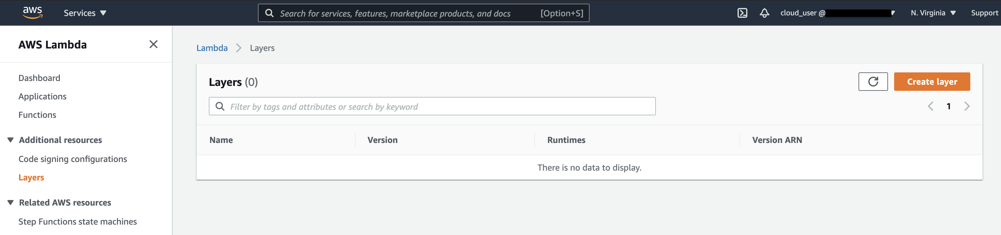 Navigate to Lambda Layers
