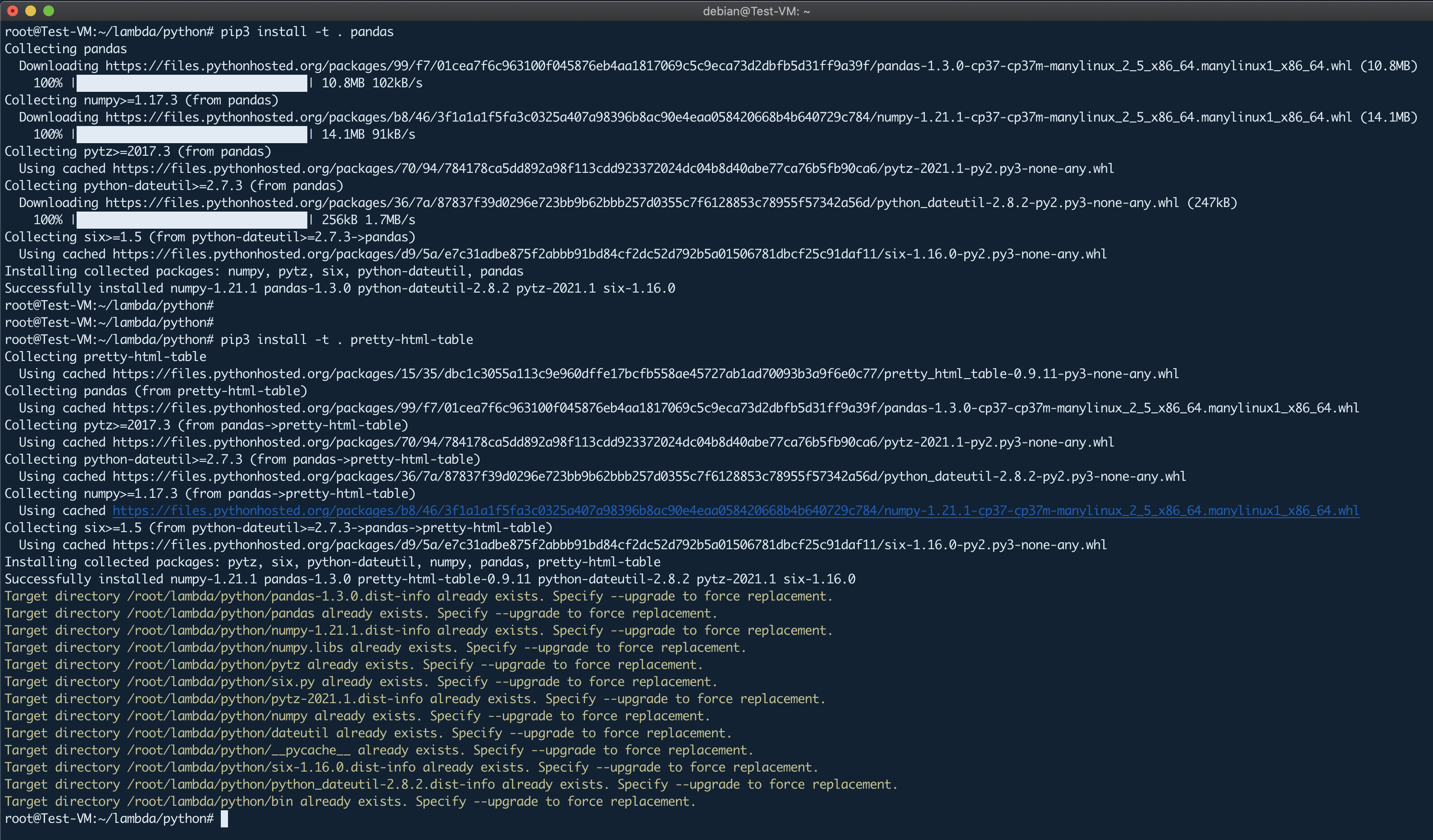 Python Packages Installation
