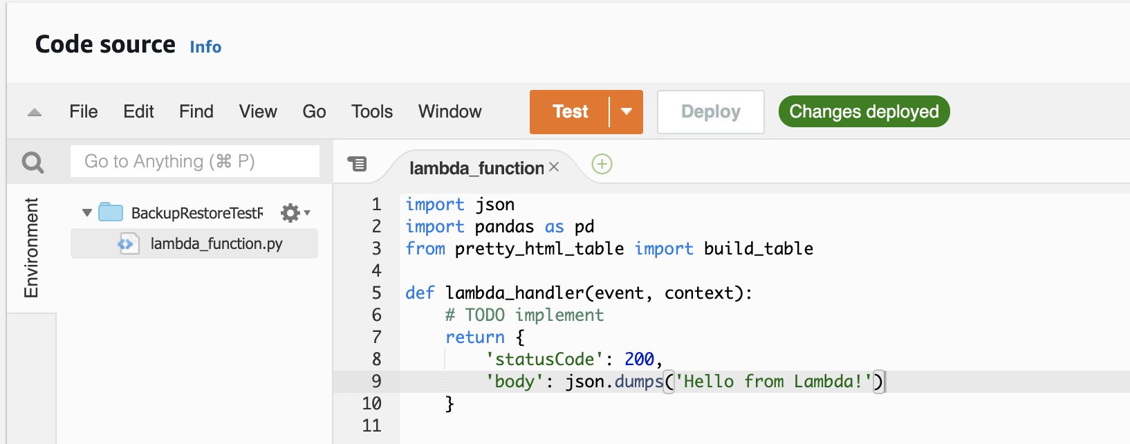 Sample Python Code on AWS Lambda