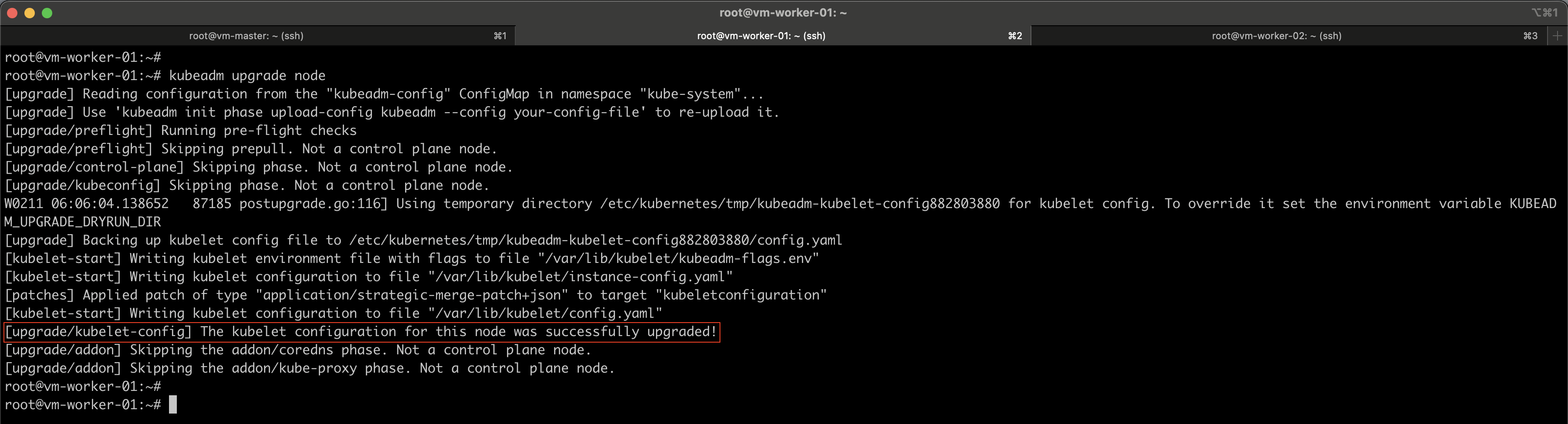 Upgrade worker nodes