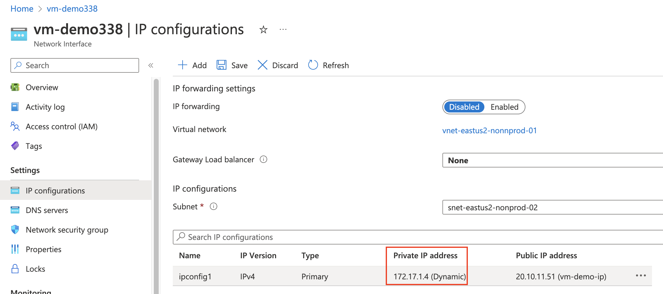 After change Azure VM Subnet