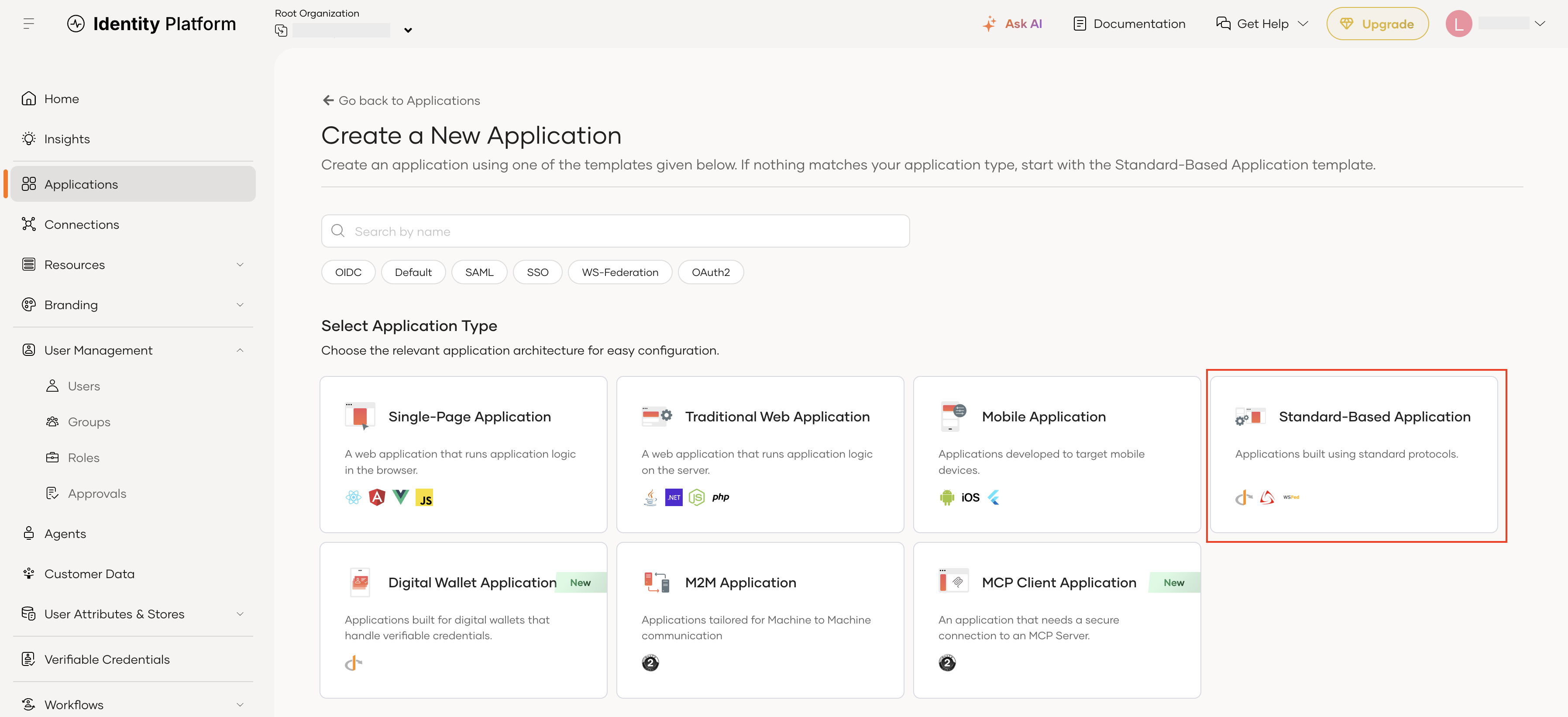 Create Asgardeo App