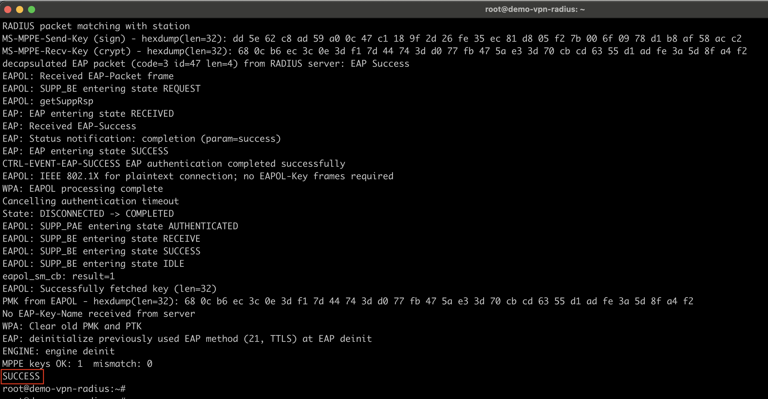 Test EAP-TTLS with MFA Before Testing the VPN
