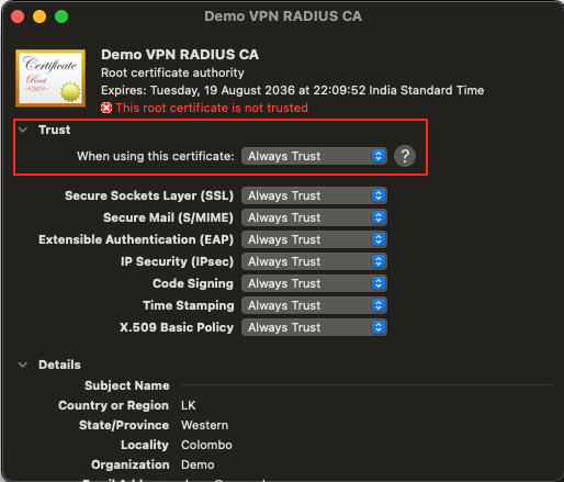 Trust CA on MacOS