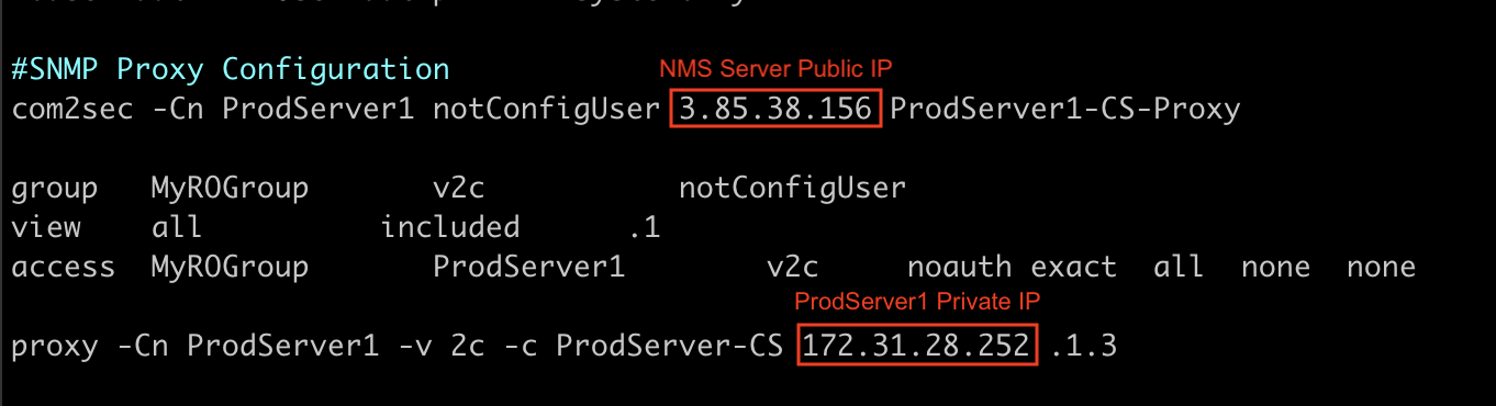 SNMP Proxy Configuration