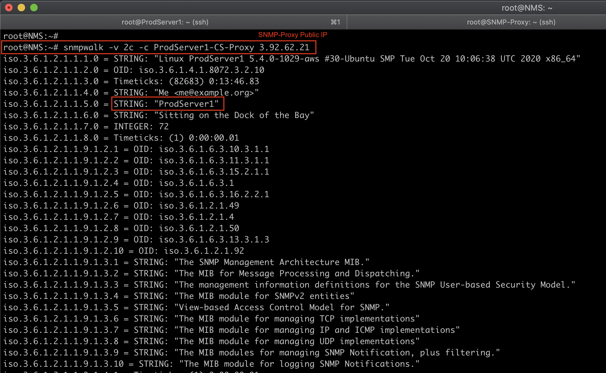 Verify SNMP Proxy Configuration from NMS